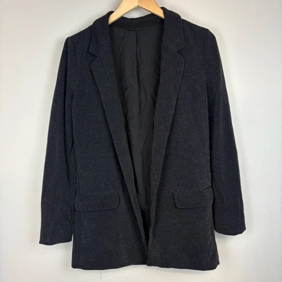 ALLSAINTS Aleida Shimmer Blazer Black Sz 6 - Picture 5 of 16